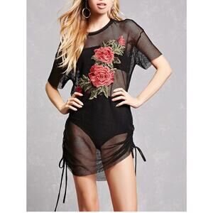 Emory Park Net Rose Tee Top NWT